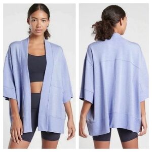Athleta Lotus Textured Wrap Cardigan Light Blue Open Shrug. XXS/XS
